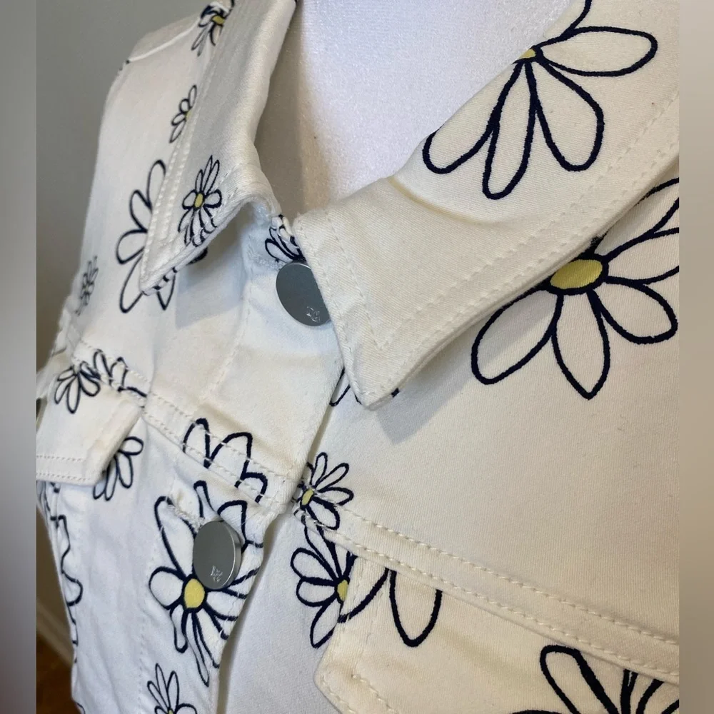 DG2 By Diane Gilman short sleeve denim jacket NWT Size L - Picture 5 of 11